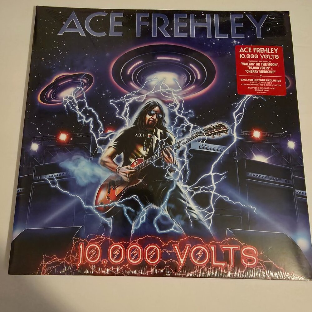 Ace Frehley 10,000 volts vinyl Ltd ed. Clear w/colored splatter LP, Sam Ash excl